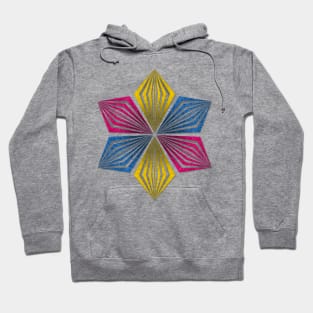 Pansexual Pride Flag Colored Geometric Starburst Hoodie